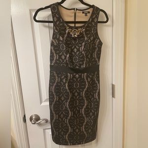 Black/nude lace xoxo dress